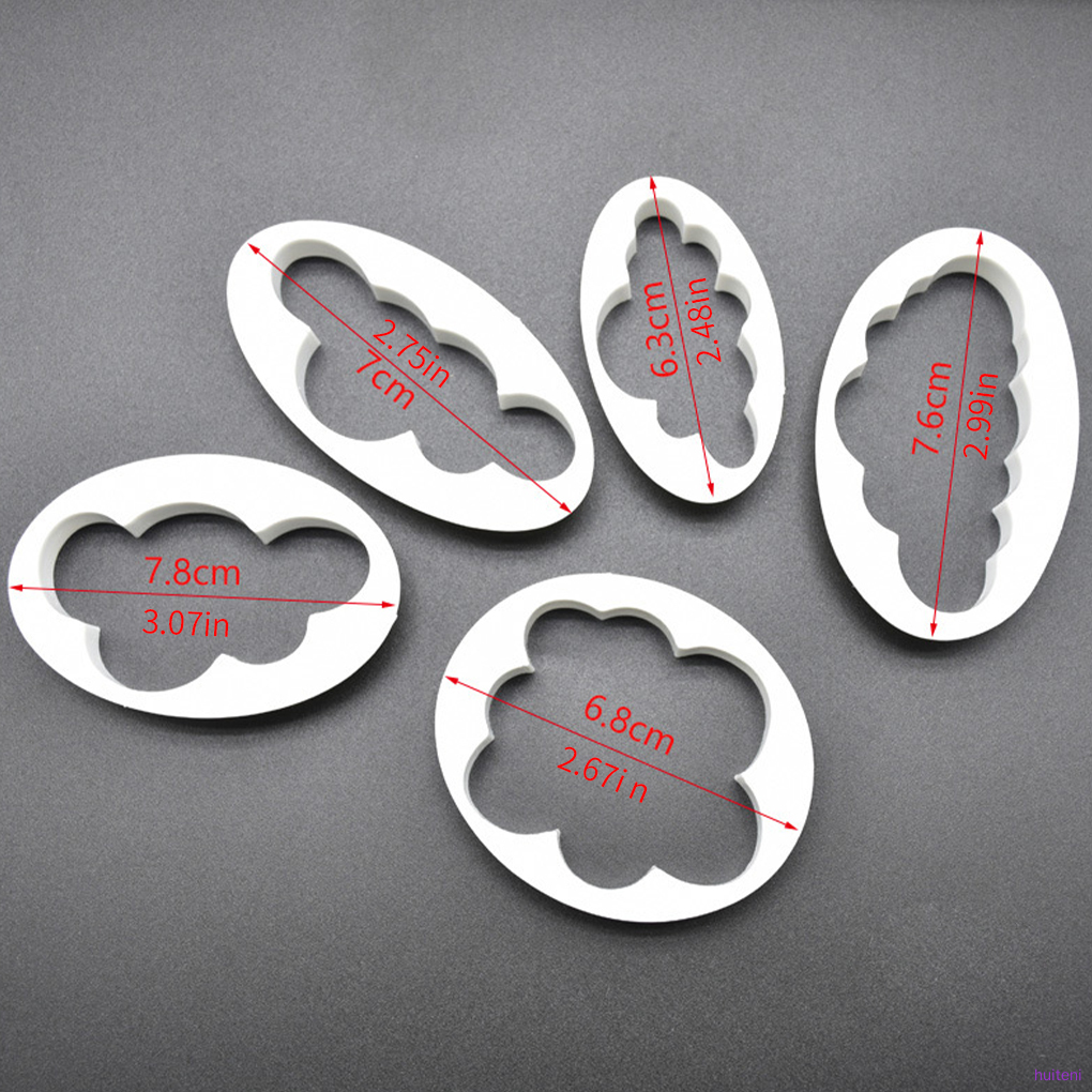 5pcs Baking Molds Cloud Shape Fondant Moulds Silicone DIY Cake Decoration Cookie Kitchen Accessory  huiteni