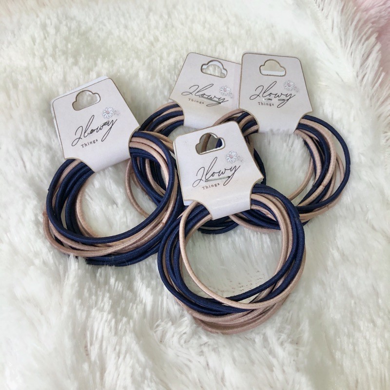 karet gelang navy & pink (isi 10)