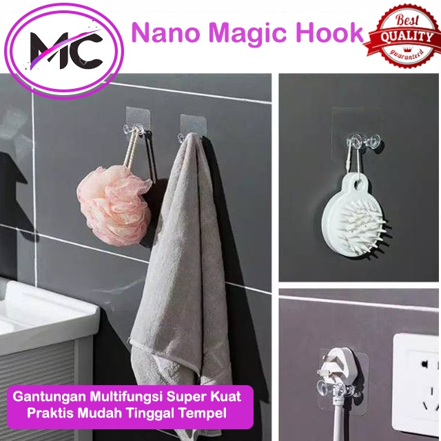 Gantungan Kunci Motor Mobil Masker Baju Gantungan Tempel Stiker Dinding Tempelan Nano Magic Hook
