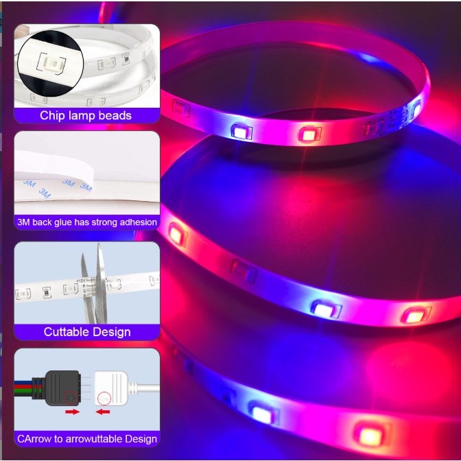 LAMPU LED STRIP 2835 5050 10M RGB WARNA WARNI IP65 AC 220V