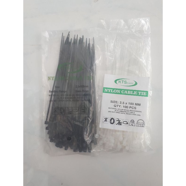 

Kabel Ties 2.5 x 150mm 15cm (100pcs) Cable Tie - Putih / Hitam