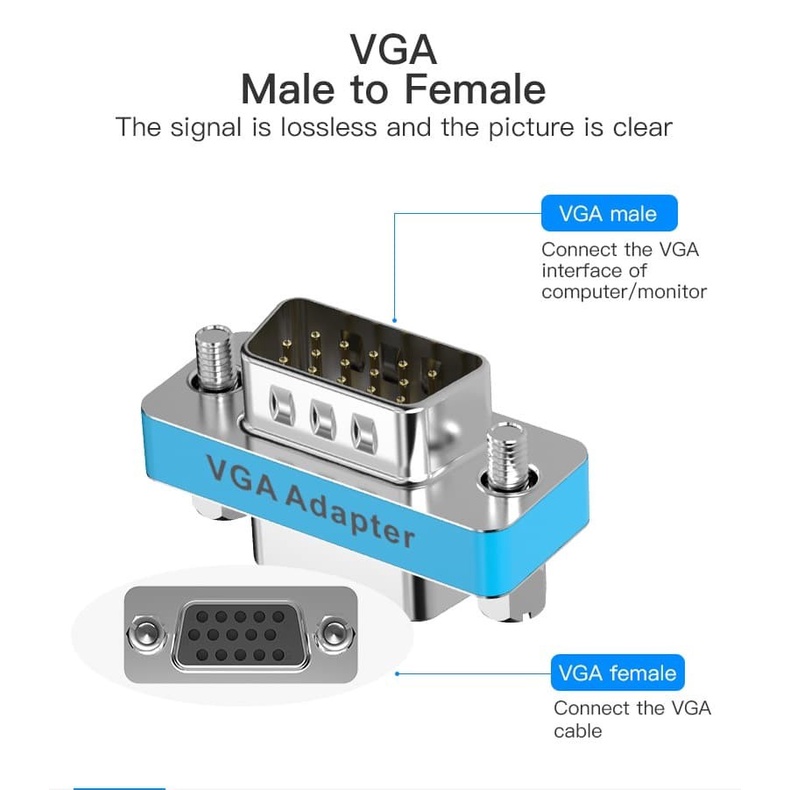 konektor Vention VGA Male To Female DDAI0