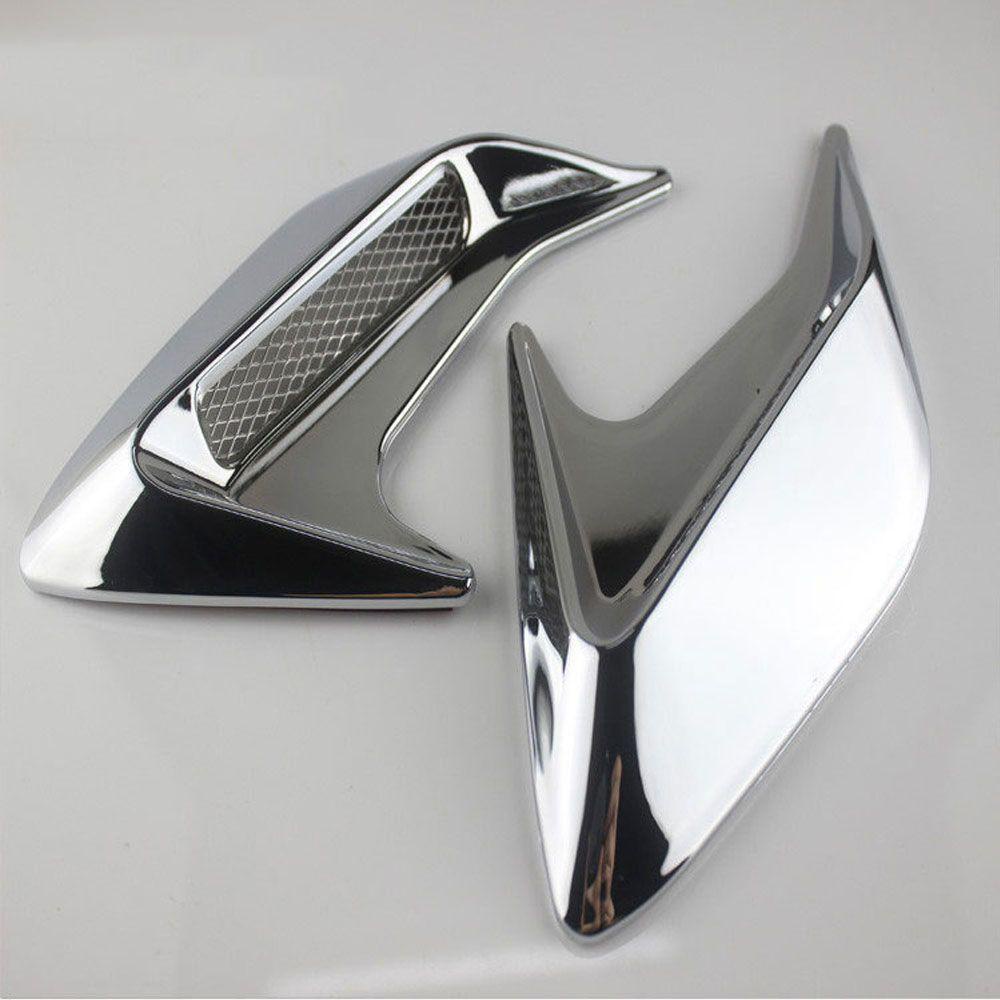 Wonder 1pasang Stiker Mobil Kap Auto Shark Gill Air Inlet
