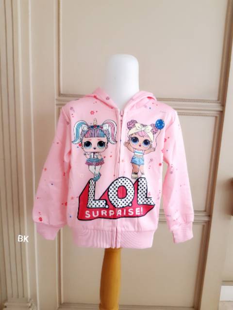 GA2729 LOL LOVE OUTER FUSCHIA / JACKET HOODIE LOL SUPRISE PINK MURAH / JAKET IMPORT ANAK KOREA