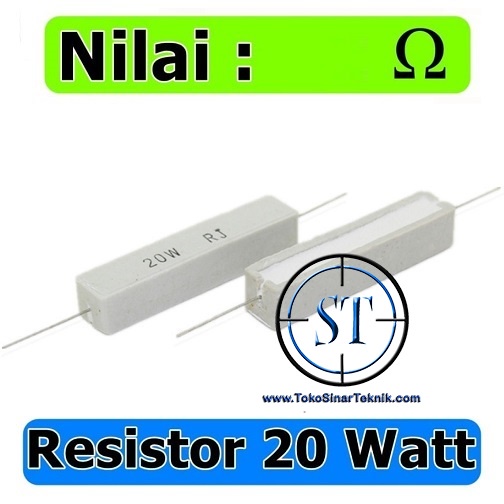 Resistor 20watt putih Kotak Resistor 4,7.10.18.20 Ohm Resistor Keramik Putih Kapur 20W 20 W