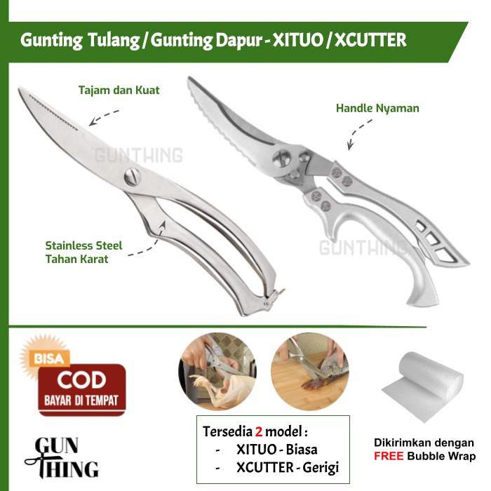 Gunting Tulang Daging Dapur / Bone Scissors Stainless Steel XITUO / XCUTTER