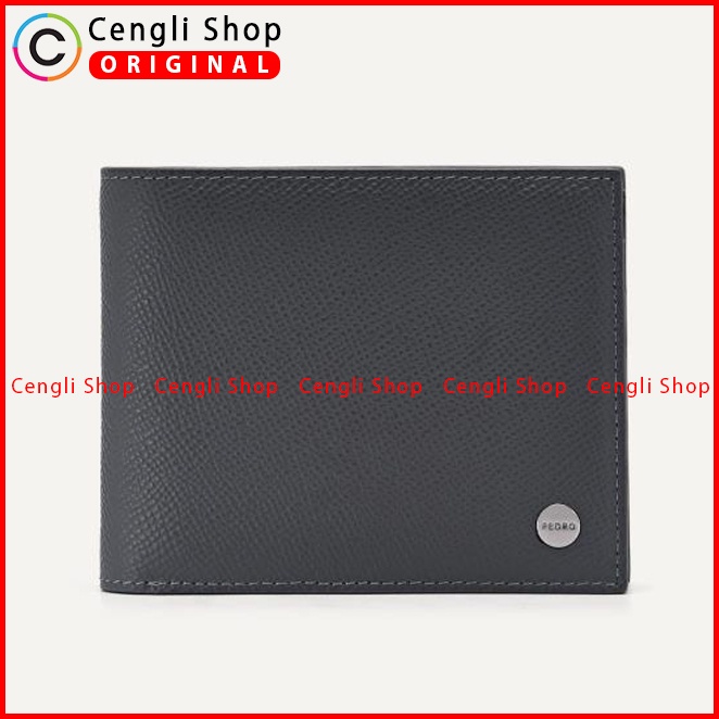 DOMPET KULIT PRIA PEDRO ORIGINAL BRANDED ABU-ABU PM056