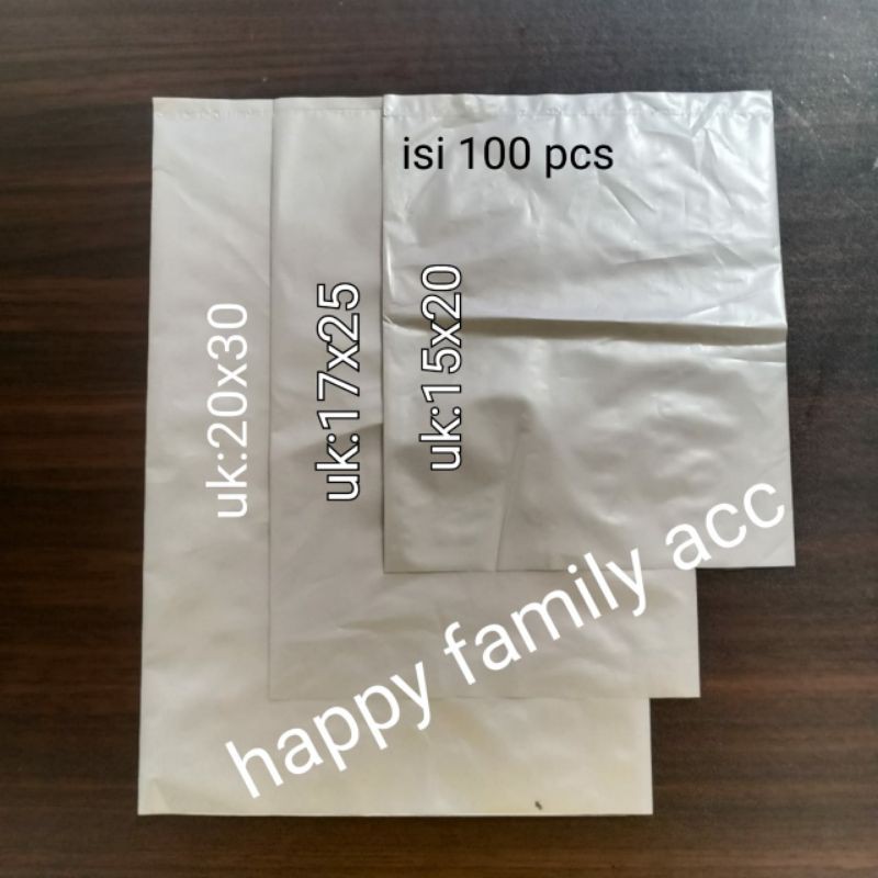 plastik packing olshop SILVER 100 lembar pond oval tanpa plong