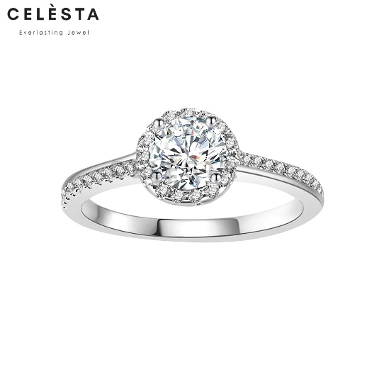 La Meline Ring - cincin 0.5 carat berlian moissanite 925 silver celesta by her jewellery