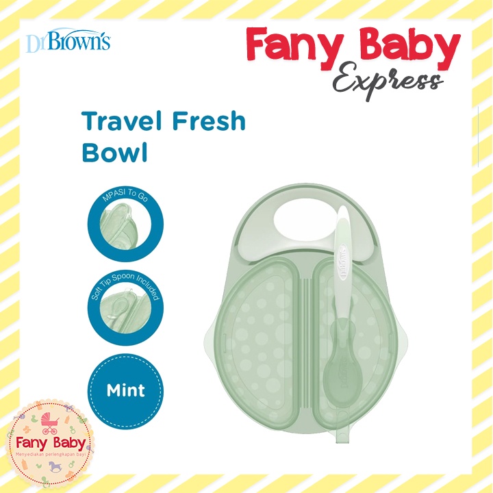 DR BROWNS TRAVEL FRESH BOWL &amp; SNAP IN SPOON 1 PACK