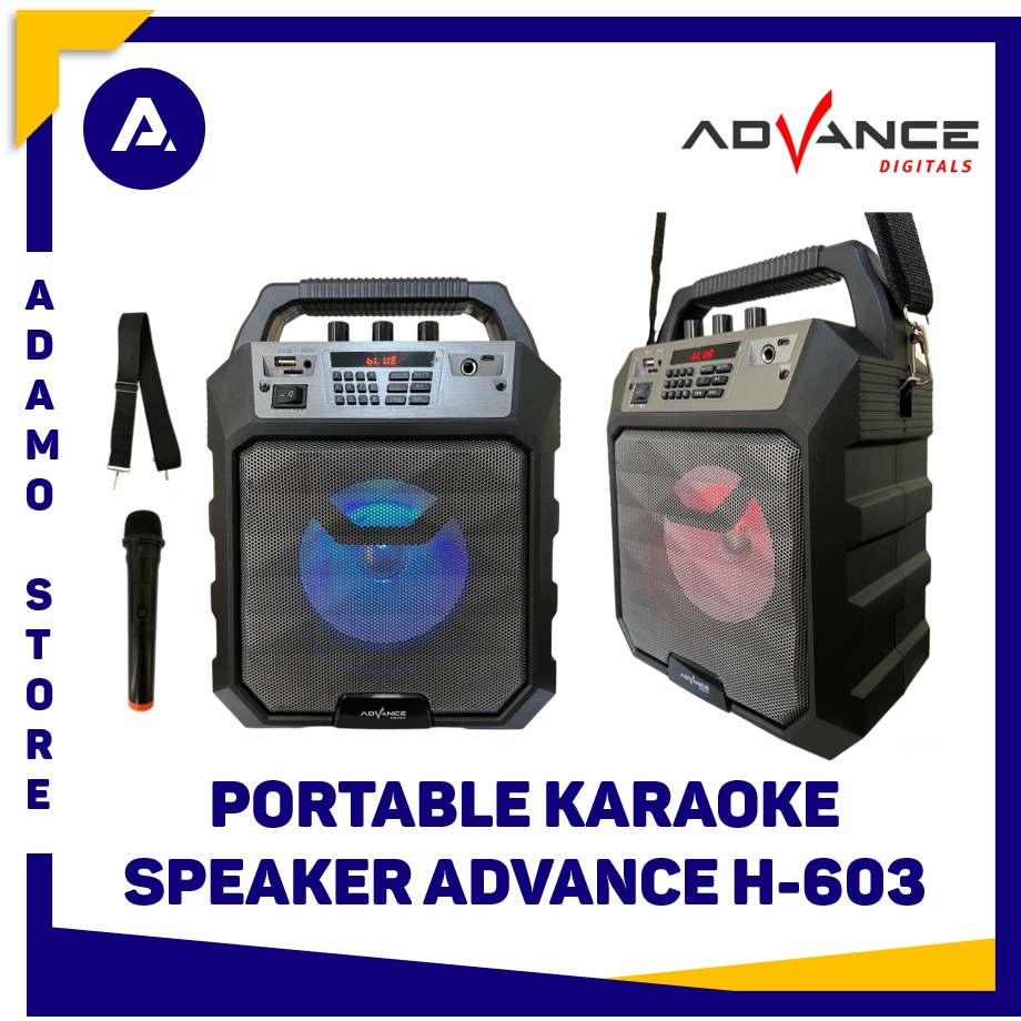 Speaker Advance H603 H-603 Bluetooth Music Box Karaoke Free Mic