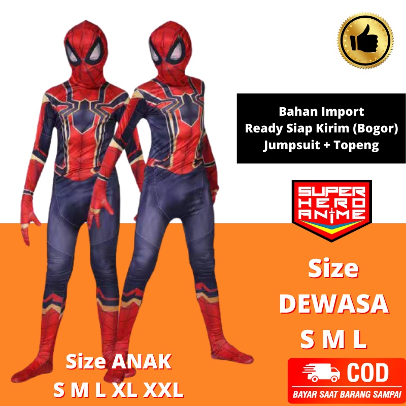 Kostum Spider Man Dewasa Anak Import Baju Cosplay Spiderman No Way Home Costume Ulang Tahun