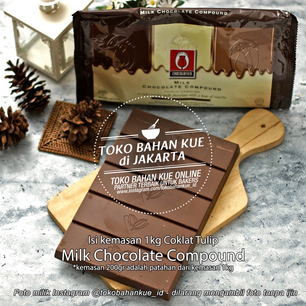 Milk Chocolate Compound Coklat Tulip Batang Cokelat Tulip Cocoa 200gr Shopee Indonesia