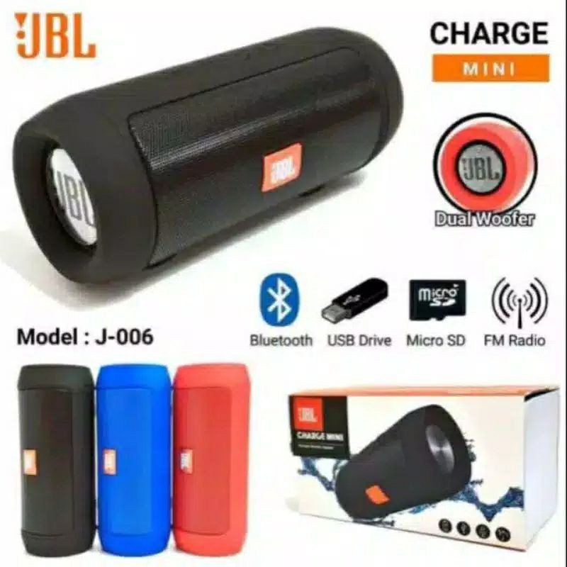 SPEAKER JBL CHARGE MINI 2+ KARET BASS BLUETOOTH
