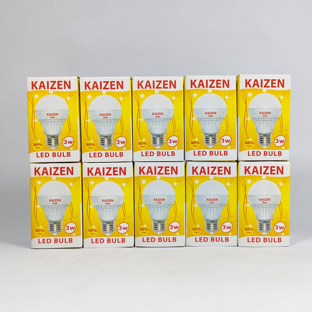 Paket 10 Pcs Kaizen Lampu LED Bulb 3 Watt - Cahaya Putih