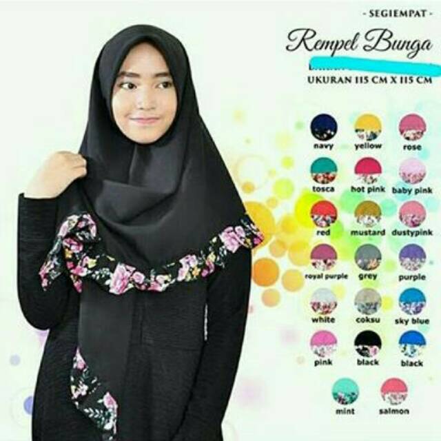 NEW ARRIVAL GROSIR 10PCS jilbab  Hijab Segi empat Rempel  