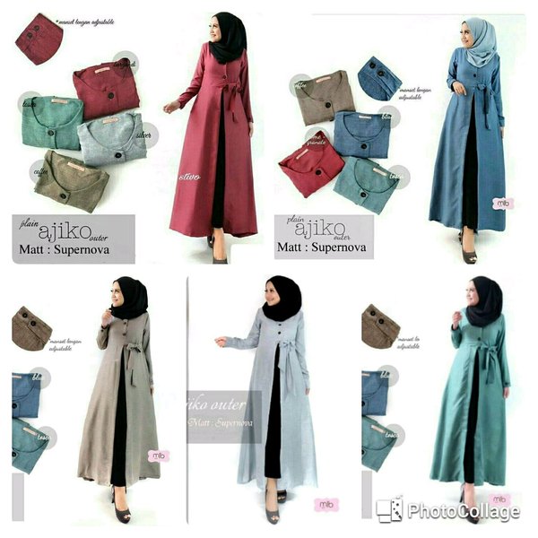 SFS ajiko katun cardigan long cardi outer vest lengan panjang simple polos elegan pesta kerja kantor