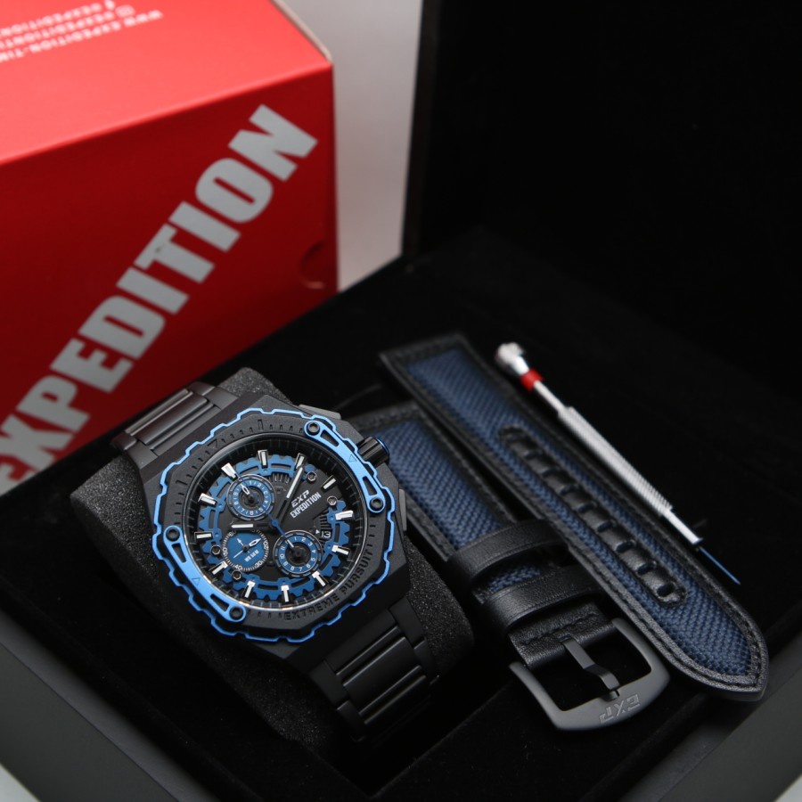 JAM TANGAN PRIA EXPEDITION 6824 E6824 BOX SET FREE TALI OBENG ORIGINAL GARANSI 1 TAHUN