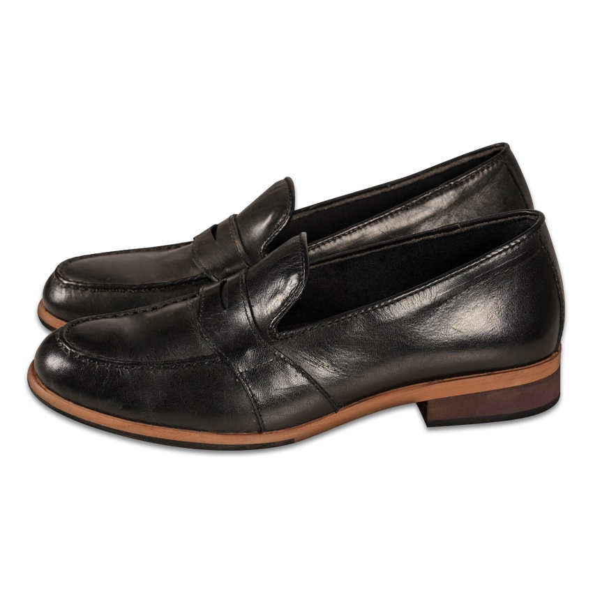 GILLY PENNY LOAFERS BLACK WOMEN SHOES - NAPPA MILANO