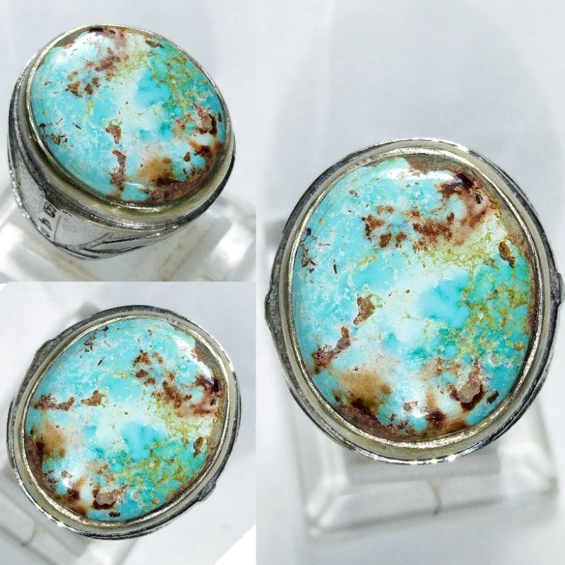 Cincin Batu Pirus Persia Natural Asli 100% Original Kualitas Super Istimewa