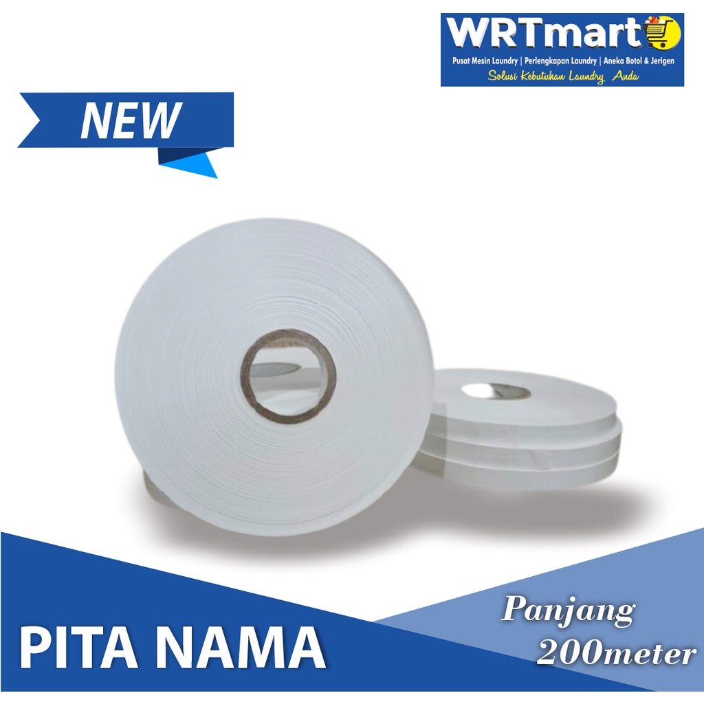 

Pita Label Tag Nama Baju Celana Pakaian Laundry New Murah Roll Besar Panjang 200 Meter