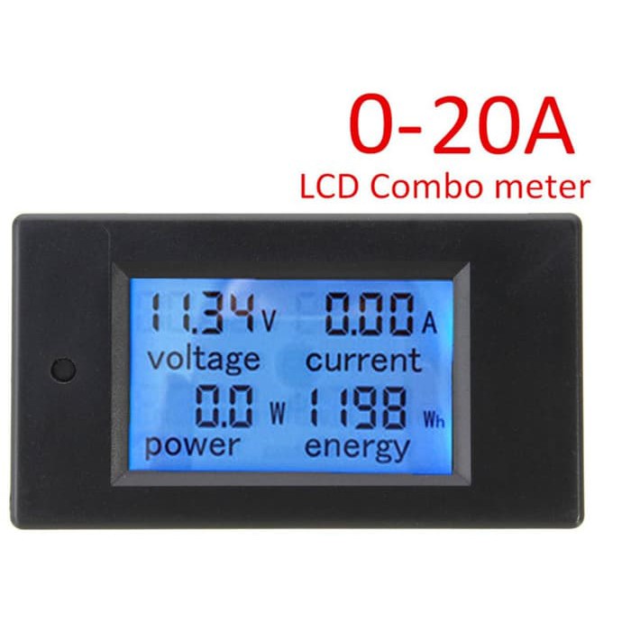 DC 20A 6.5-100V 4 in 1 Voltmeter Amperemeter Watt meter Energy meter
