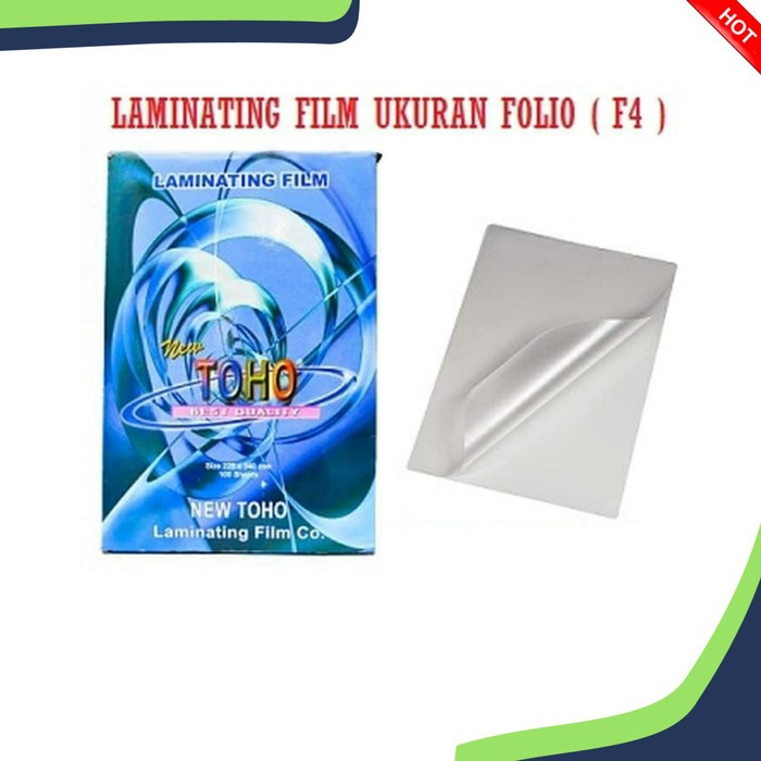 

PLASTIK LAMINATING FILM UKURAN F4/FOLIO TERBAIK MERK TOHO