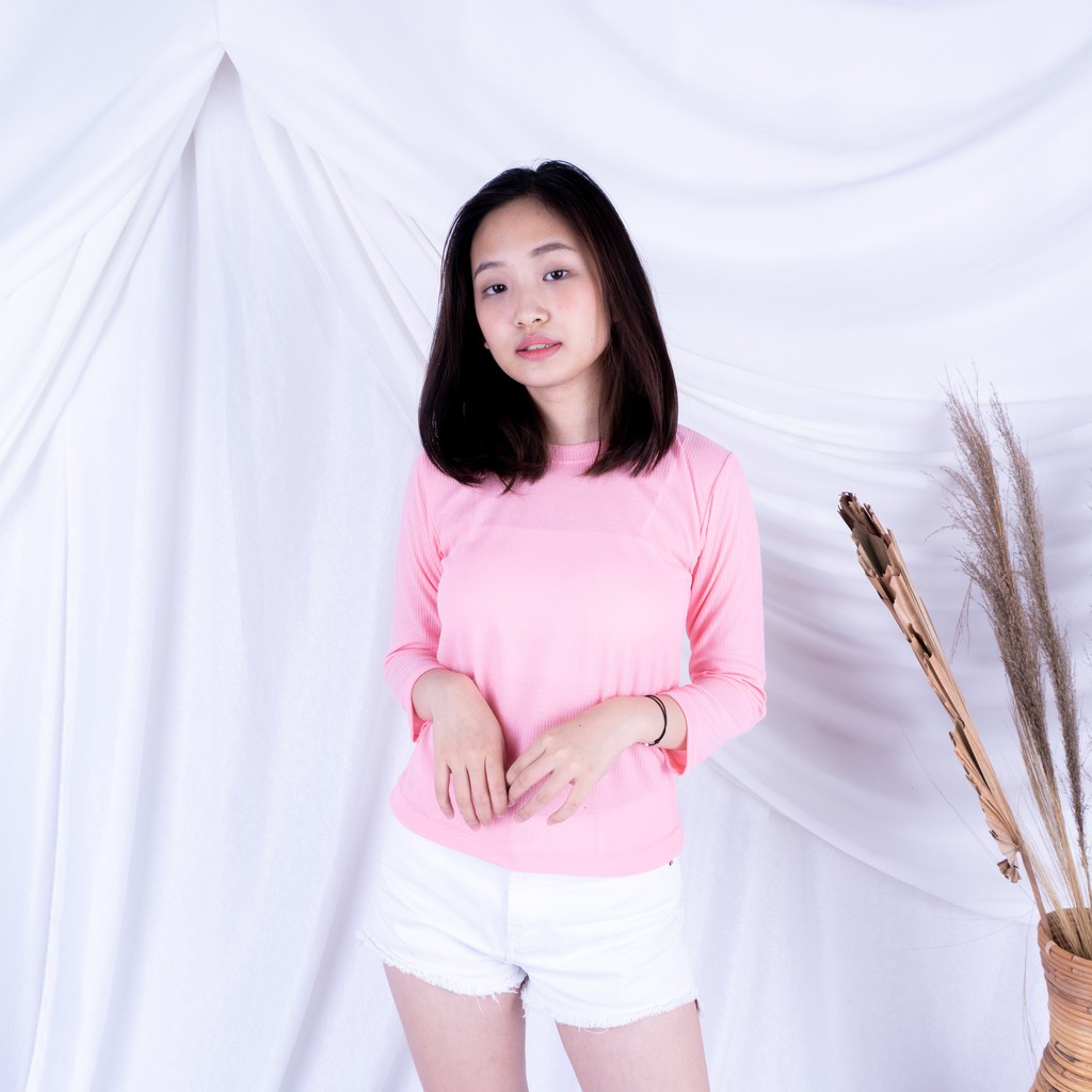 Kally RIB  - Longsleeve Rib Basic Sweater Premium Baju Lengan Panjang Wanita-SALEM
