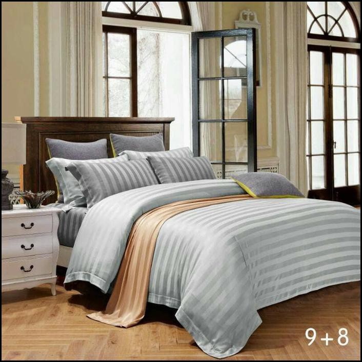 BARU Sprei mewah garis. sutra tencel. ukuran 200x200x40 MURAH