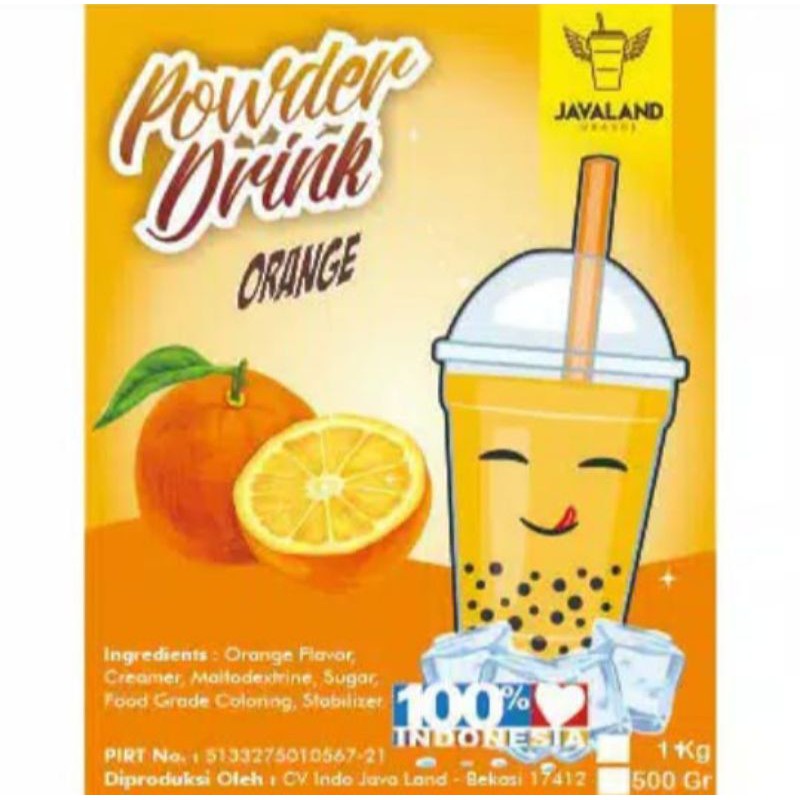 bubuk minuman rasa orange 1 kg