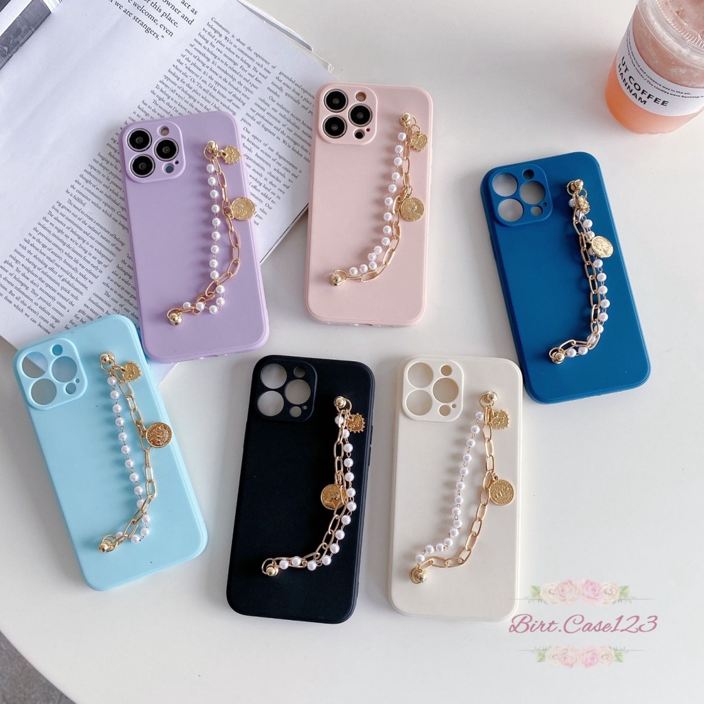 SOFTCASE MACARON RANTAI MUTIARA CHAIN GRIP SAMSUNG OPPO VIVO XIAOMI REALME IPHONE ALL TYPE BC6286