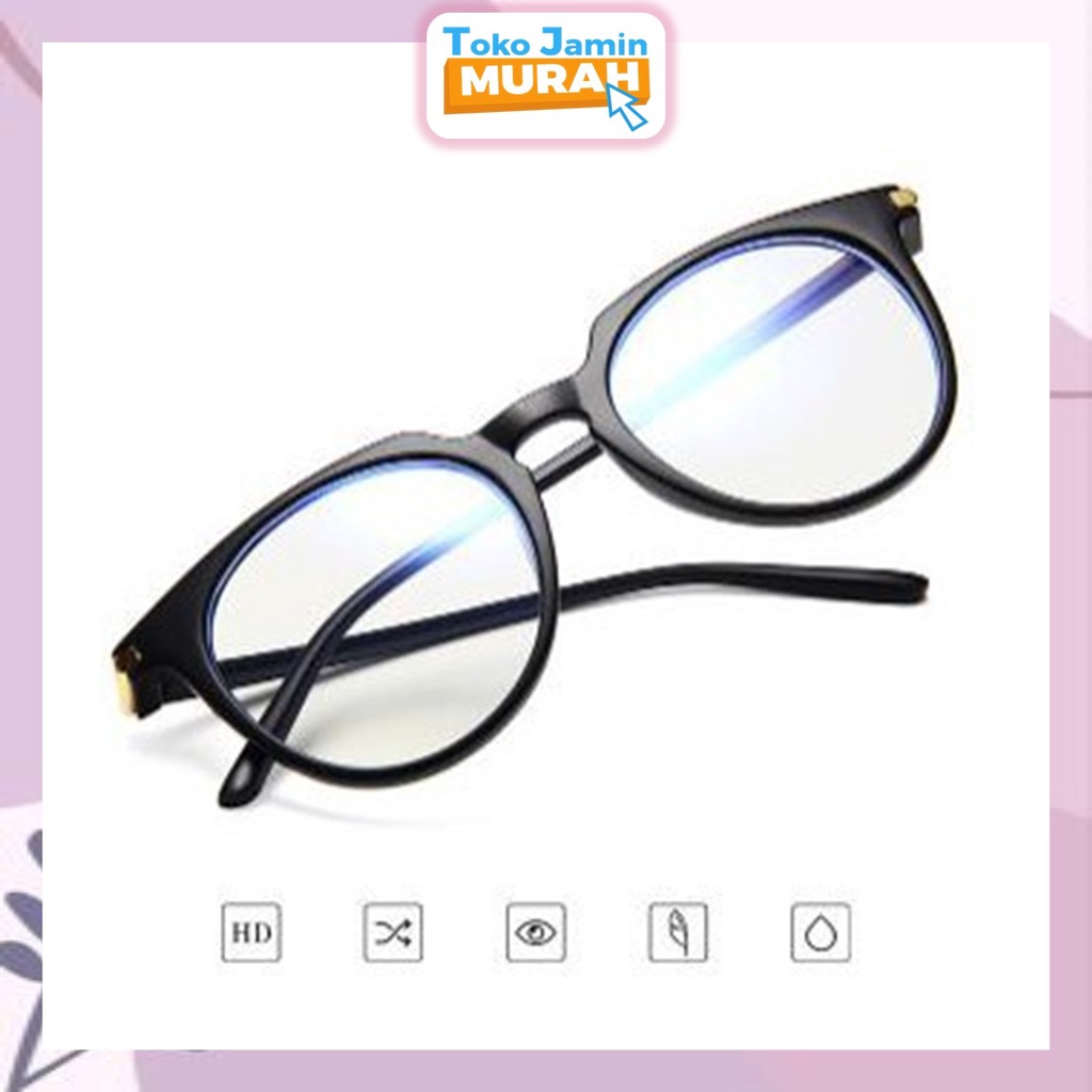 TJM VZ011 KACA MATA ANTI RADIASI Kacamata Wanita Pria Frame Sunglasses Anti Radiasi Lensa Transparan