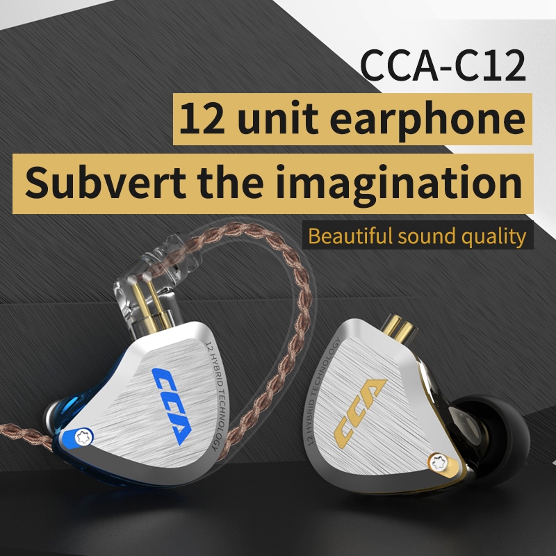 Cca C12 Earphone In Ear Hifi Bass 5ba + 1dd Hybrid Bahan Metal Dengan Fitur Noise Canceling