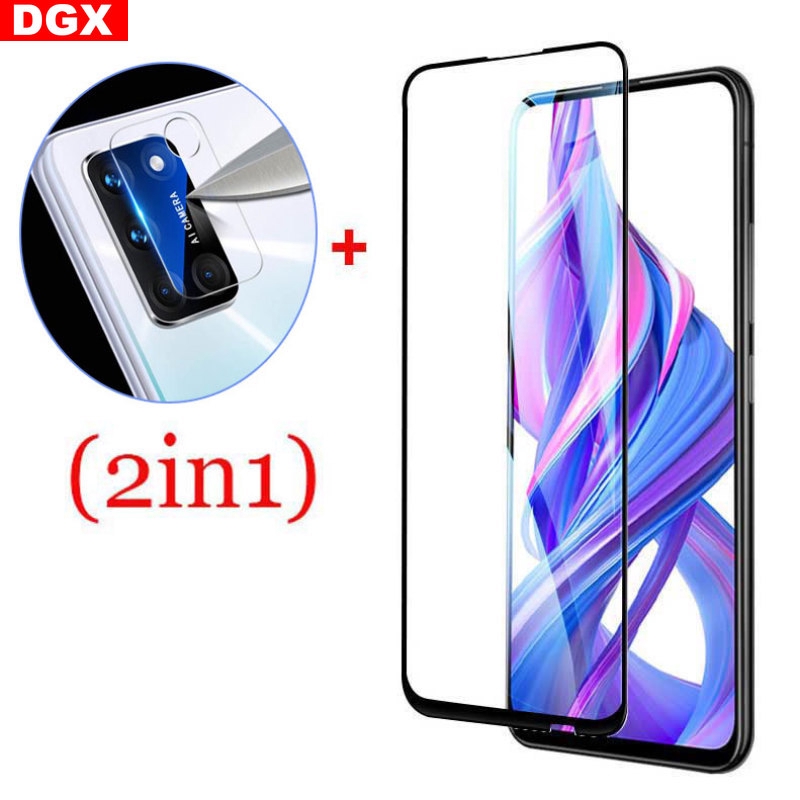 Pelindung Layar Tempered Glass 2 In 1 9d Bening Transparan Untuk Oppo A52/A92 Reno 3 Pro Realme C11 C15 6i 5i C3 A31 2020