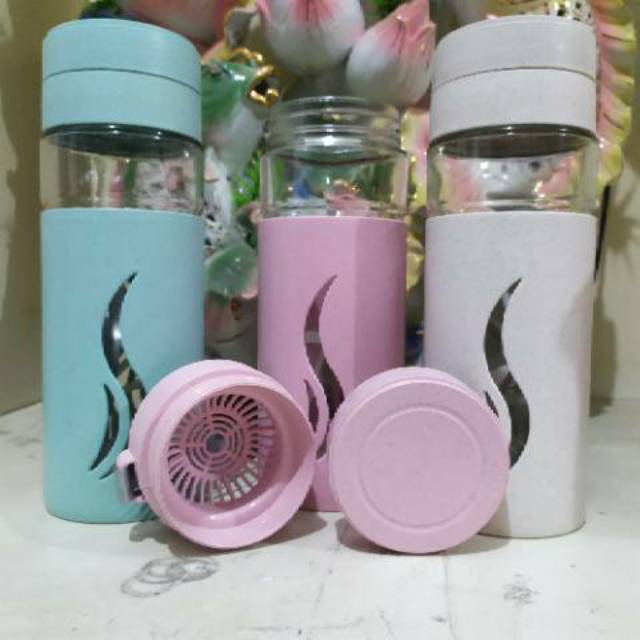 BOTOL MINUM KACA BELING MOTIF BERVARIASI WARNA 750ML