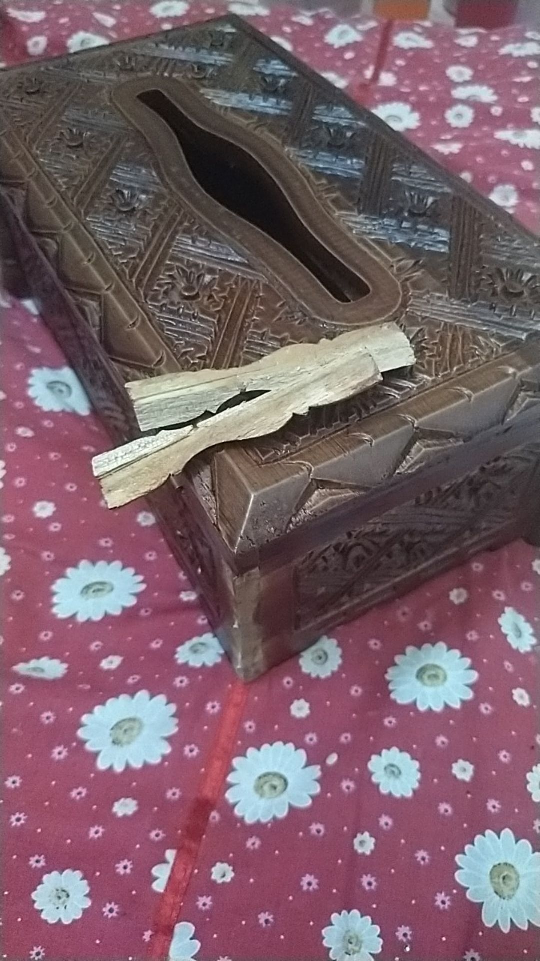 Kotak Tisu Ukir Batik Kayu Jati