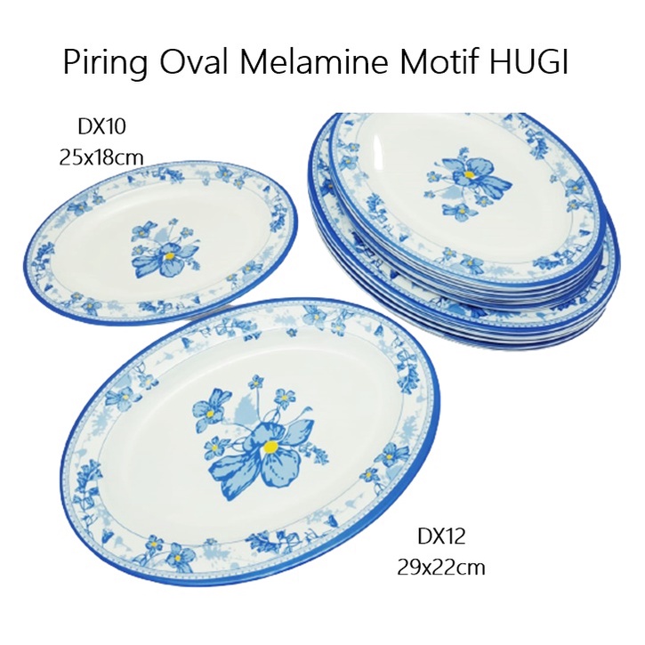 PIring Oval Melamine Motif HUGI 25cm &amp; 29cm