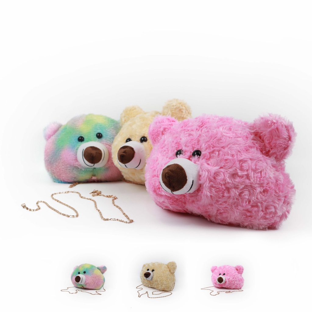 Tas Selempang bulu model Teddy Bear / Tas Selempang Korea Teddy Bear/Tas Korean style