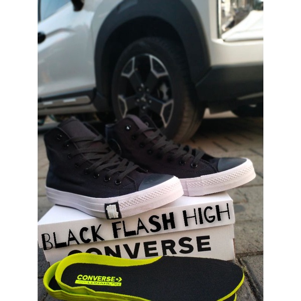 SEPATU CONVERSE_ALLSTAR ALL STAR FULL HITAM PUTIH POLOS BLACK TINGGI