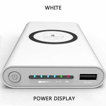 Power Bank Qi Wireless Charging Pad 2 Port 2.1A 10000mAh / Wireless Charger Power Bank Power Bank Usb Type C / Powerbank 10000 Mah Fast Charging / Alat Pengisi Daya Portable / Power Bank 2 Port Type C Power Bank / Power Bank Sentuh Port 2.1A 10000mAh