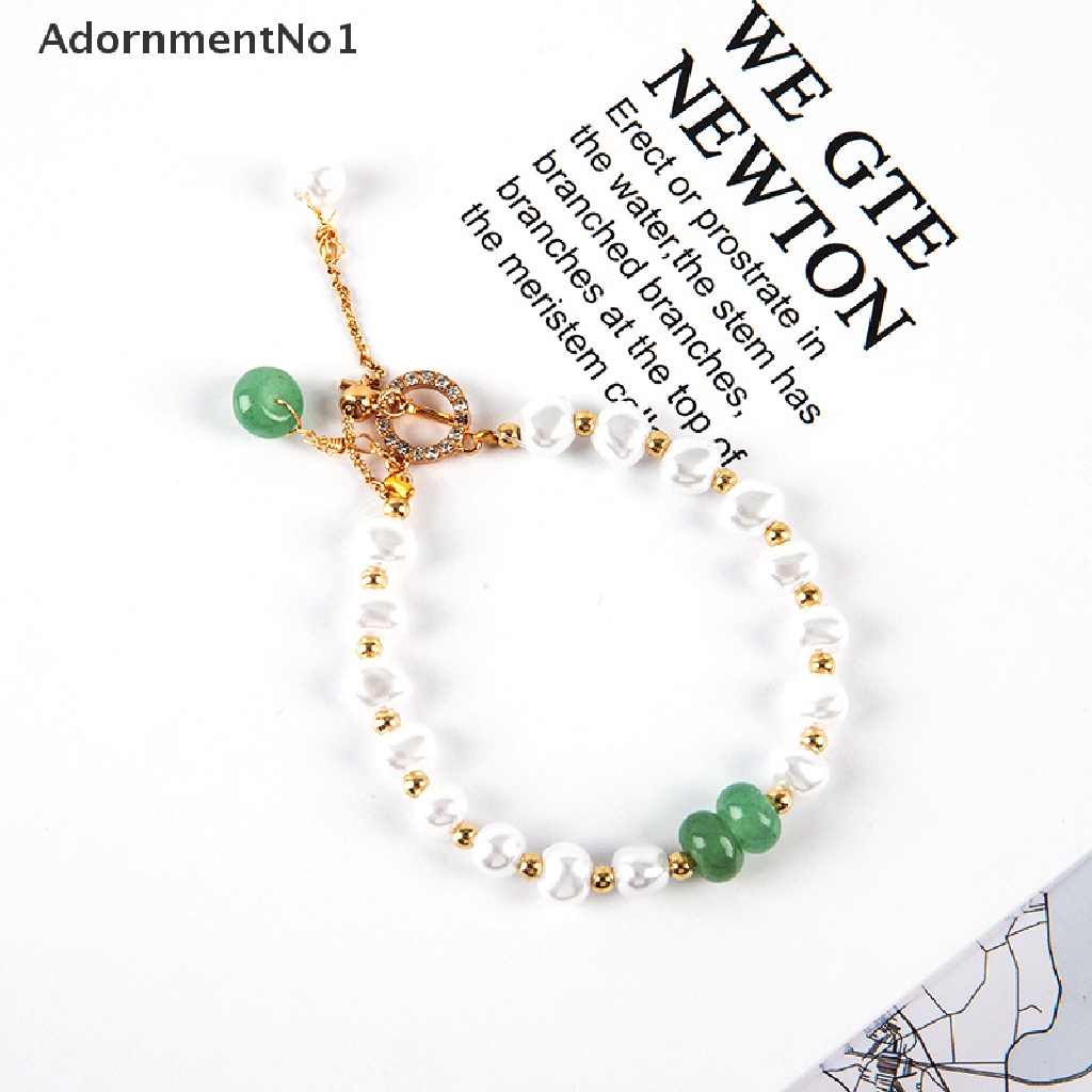 (AdornmentNo1) Gelang Tangan Cuff Fashion Aksen Batu Mutiara Untuk Perhiasan Wanita / Hadiah Anniversary