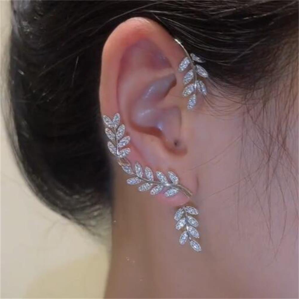 Top Leaf Ear Wrap Pesta Wanita Pria Perhiasan Anting Tragus