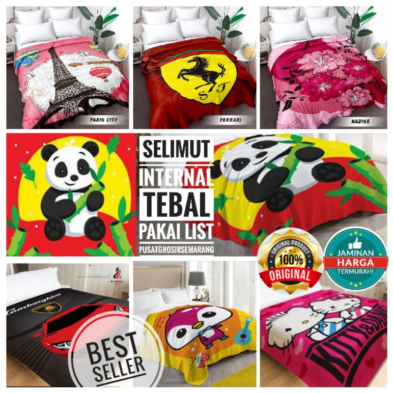 Selimut INTERNAL Selimut Bulu Motif Karakter Anak uk 160x200 Alvin Tony Pindy Panda Paris B4tman TYo Pr1ncess C4rs