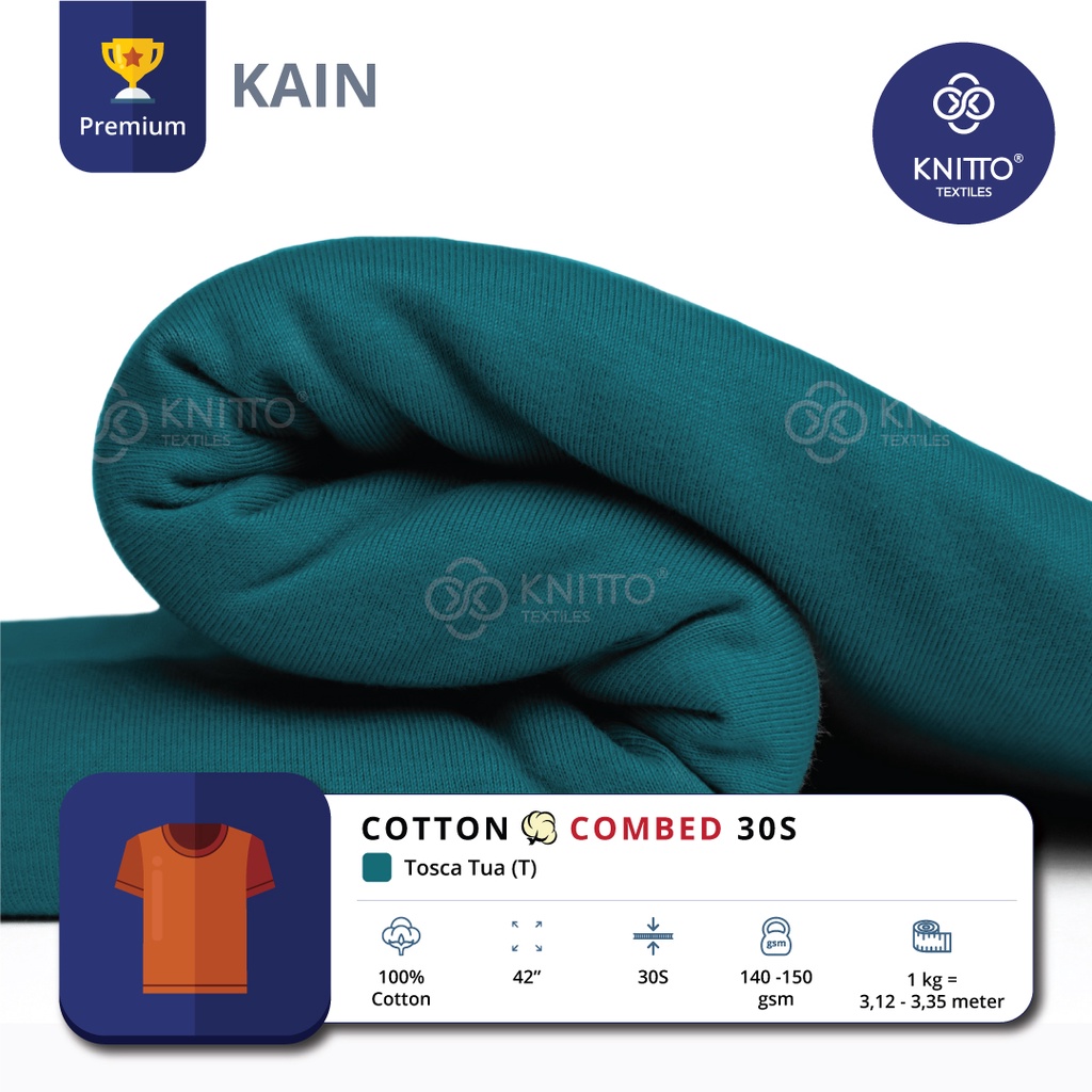 BAHAN KAOS COTTON COMBED 30S TOSCA TUA ( KAIN KAOS ) - KNITTO