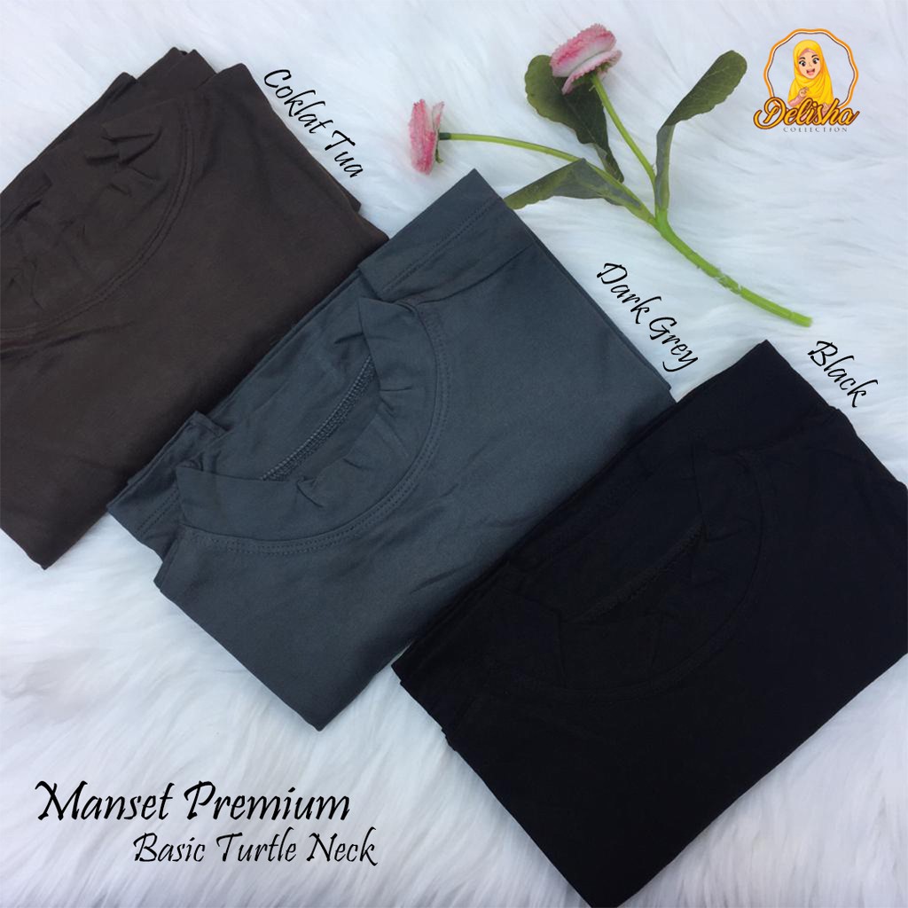Baju Manset Lengan Panjang Wanita Turtle Neck Rayon Premium Standard &amp; Jumbo Manset Kaos Longsleeve