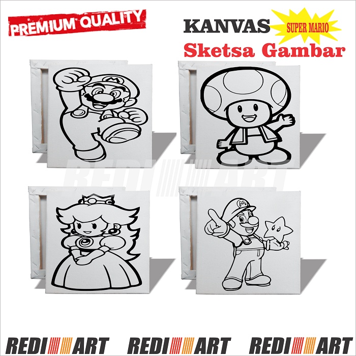 

Kanvas Lukis Sketsa 20x20 cm Gambar Super Mario