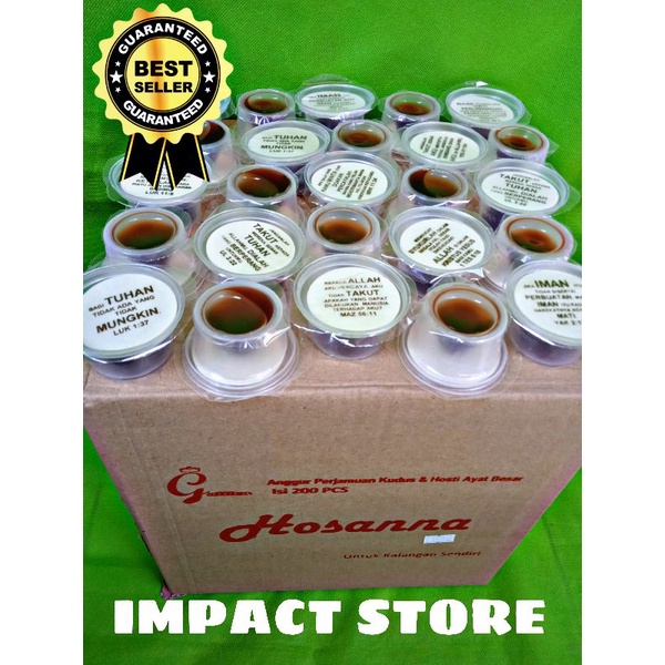 Terlaris Sirup Anggur perjamuan kudus cup+hosti ayat besar isi 200 pcs (non alkohol)