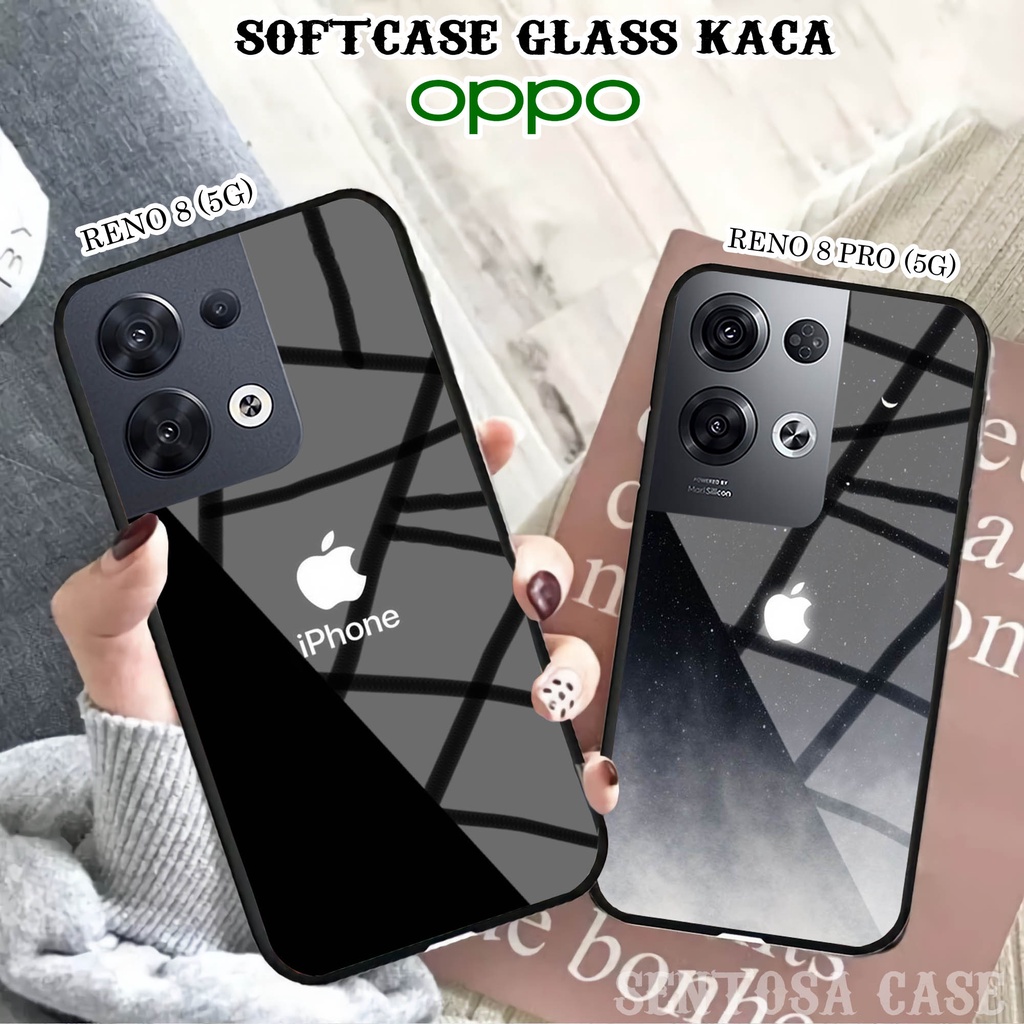 Softcase Glass Kaca OPPO RENO 8 (5G) & RENO 8 PRO (5G) - Casing HP OPPO RENO 8 & 8 PRO (5G) [ S01 ].