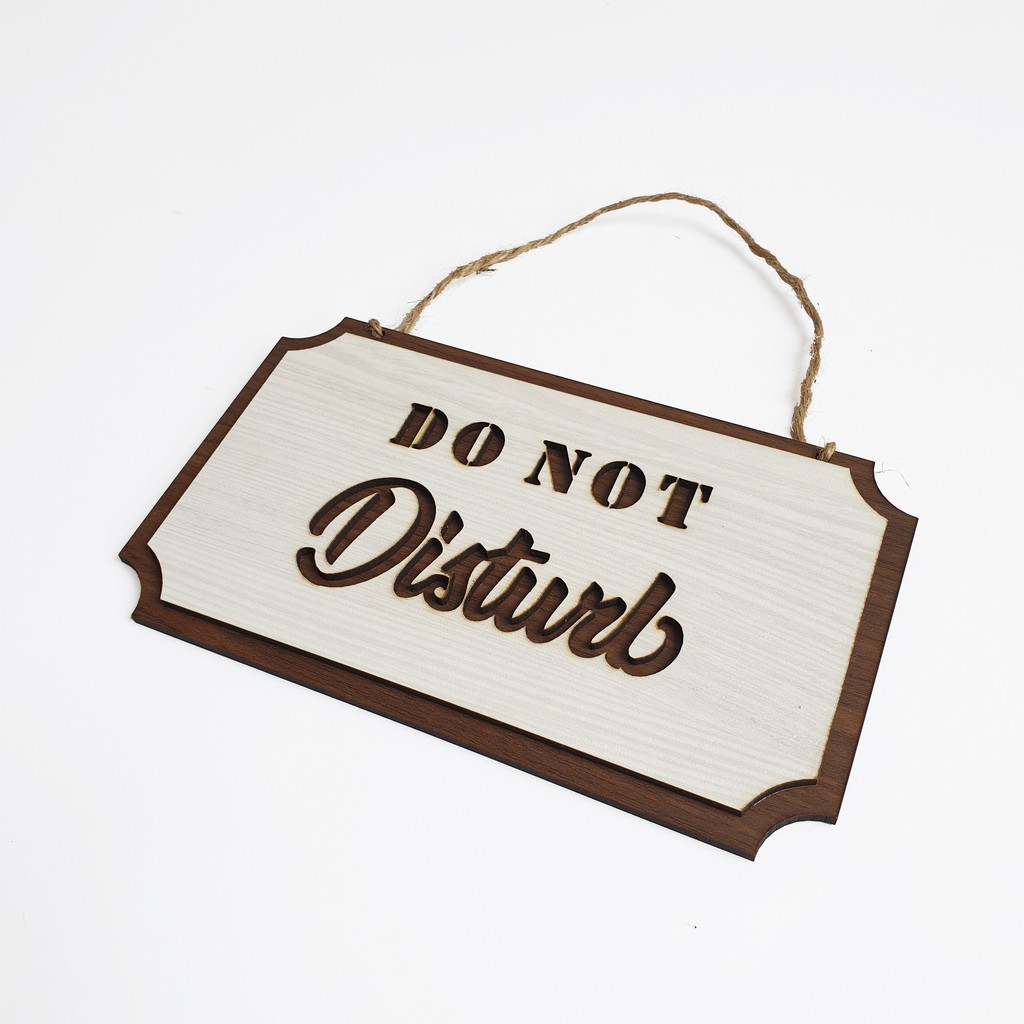 Gantungan Sign Pintu Kamar - DO NOT DISTURB (Kotak) - Signage Kayu