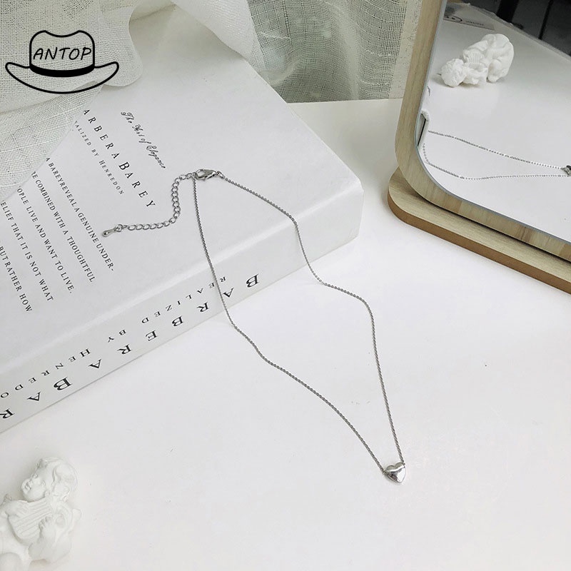 Kalung Titanium Anti Karat Dengan Bentuk Cinta Kalung Fashion Wanita Model ANTOP